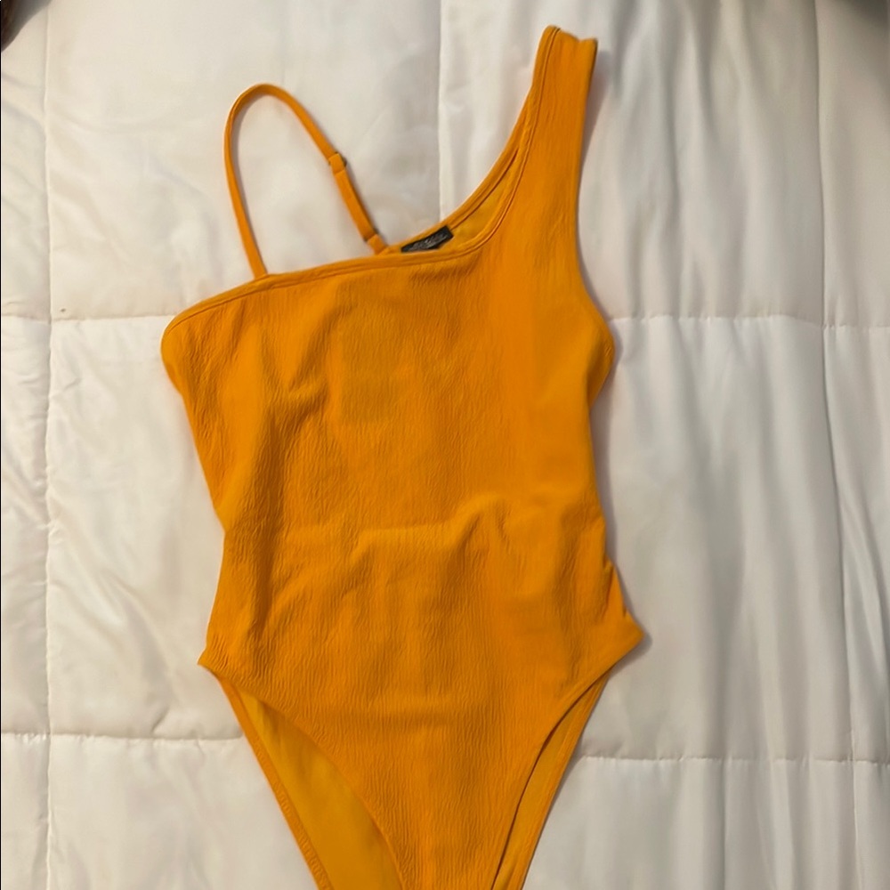 Orange One-Shoulder Swimsuit
